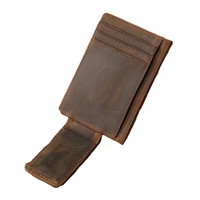 Dompet Kartu Minimalis Kulit Asli Pria Berkualitas Tinggi, Tempat Kartu Tipis dengan Klip Uang Magnetik, Dompet Kulit Pria untuk Hadiah