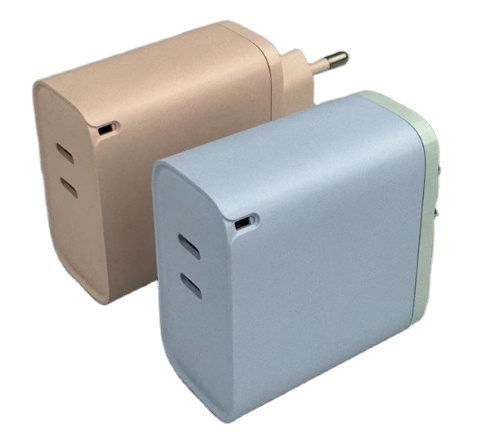 Trending Products 2026 Wall Charger Dual Type c Port PD65W Gan Charger 5V 3A Quick Charger EU US Plug for Electronics Products