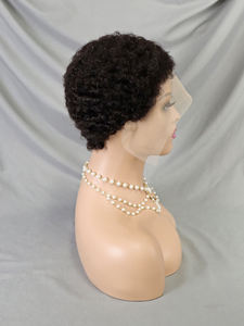 Versandfertige Afro Kinky Curly Kurze Bob-Perücken, Vorgezupfte Natürliche Haarperücke für Frauen, 13x4 Full Lace Front Echthaar-Perücken, Pixie-Schnitt - Product Image 2