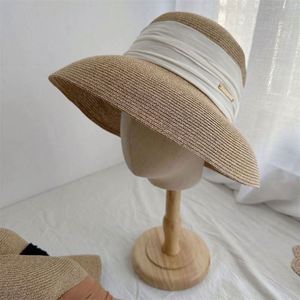 Wholesale Female <b>Straw</b> Hat With Satin Ribbon Breathable Fisherman Round Top Bowler Hat Foldable <b>Straw</b> Beach Sun Hat - Product Image 3