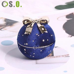 Caja de Anillo de Terciopelo de Alta Calidad de Fábrica, Elegante Caja de Regalo de Joyería Redonda de Terciopelo con Lazo, Diseño de Caja de Pulsera de Metal - Product Image 6