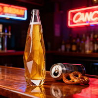 Bouteilles en Verre Personnalisées de Luxe de 350ml, 500ml, 750ml, Forme Diamant, pour Alcool, Vodka, Gin, Tequila, Vin, Liqueurs et Spiritueux