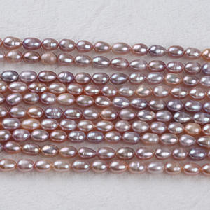 Perles d'eau douce naturelles en forme de riz de 5-6 mm, couleur blanche, faites à la main, accessoires de bijoux DIY, vente chaude - Product Image 3