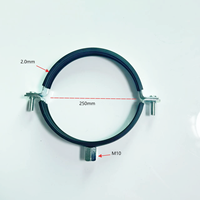 Collier de serrage pour tuyau en acier inoxydable galvanisé de type R métrique, type P fendu, doublé de caoutchouc EPDM noir, modèle RK 250