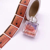 Étiquettes personnalisées de luxe à double face, logo en feuille métallique imprimé, étiquettes autocollantes pour flacons de soin, logo imprimé, emballage, étiquettes de parfum
