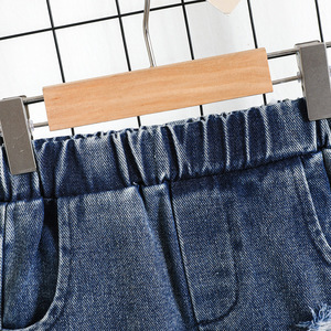Ensemble tendance d'été en jean pour bébés garçons : <span class=keywords><strong>veste</strong></span> en jean déchirée, t-shirt blanc et short déchiré – Vêtements pour garçons de 0 à 3 ans - Product Image 5