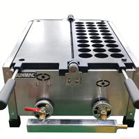 Machine à gaufres industrielle à gaz 30 trous, grille à gaufres œuf hémisphériques, 15,7 kg, machine à crêpes robuste pour snack-bar