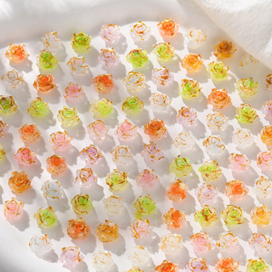 Perles plates en résine dorée peintes à la main, effet brillant, pour décoration DIY d'ongles et d'étuis de téléphone - Product Image 4