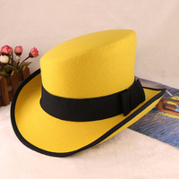 Chapeau haut de forme asymétrique avec ruban, style magique, pour homme, formel, punk, Fedora, chapeau de fête, casquette, chapeau de costume de bûcheron steampunk pour homme