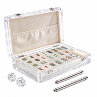 Jeu de Mahjong en Acrylique Transparent Personnalisable – Taille et Style des Tuiles Personnalisables, Marquage OEM, Vente en Gros, Emballage Cadeau – Jeu Américain et Chinois