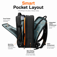 Sac à dos de week-end écologique personnalisé OEM ODM avec compartiment pour ordinateur portable, antivol, pour les voyages et le travail