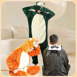 Camisón de dibujos animados de <span class=keywords><strong>Anime</strong></span>, pijama de una pieza de animales, ropa de abrigo gruesa de franela, ropa de casa de dinosaurios para niños, hombres y mujeres - Product Image 3