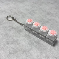 Handcrafted Little Cat PBT Single Keychain Kawaii Animal Stereo Custom DIY Portable Promotional Use Mechanical Keyboard