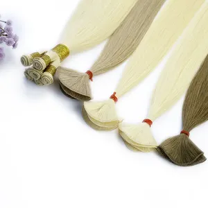 Extensiones de cabello de trama atadas a mano de cabello humano no Remy virgen 100% de alta calidad al por mayor