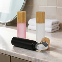 Botol Roller Kaca 10Ml Bentuk Khusus untuk Minyak Atsiri atau Parfum dengan Tutup Bambu untuk Spa, Kamar Tidur, Pesta