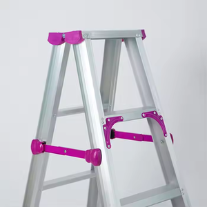 Escalera de aluminio plegable y portátil de varios tamaños, <span class=keywords><strong>reposapiés</strong></span> integrado ultraligero y ensanchado, escalera para el hogar con cubiertas antideslizantes - Product Image 3
