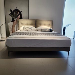 Personalizada de alta calidad suave cómodo muebles de dormitorio estilo moderno tapizado cama de tela de lujo cama de matrimonio - Product Image 4