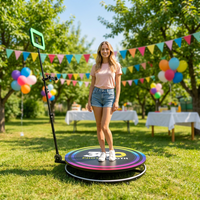Machine de photomaton 360° avec anneau lumineux LED, contrôle par application à distance, plateforme selfie pour mariages, fêtes, événements et diffusion en direct
