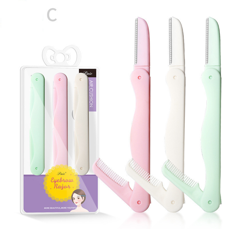 3 шт. цены по прейскуранту завода-изготовителя изготовленные на заказ металлическая складная рукоятка уход за кожей лица Триммер для бровей бритвы с кистью