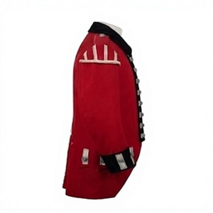 Manteau long en laine rouge pour homme, style historique, simple boutonnage, sur mesure - Product Image 6
