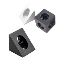 Support d'angle triangulaire réglable en aluminium léger plaqué/anodisé pour montage sur rail d'extrusion V-Slot d'imprimante 3D, robuste