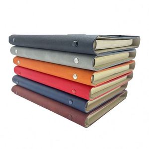 A5 Office Meeting Pu Leather Magnetic Loose-leaf Multifunctional Customized Tri-fold 6 Ring <b>Binder</b> Diary <b>Notebook</b> 100 Sheets - Product Image 4