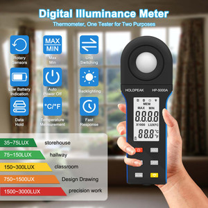 Hold Hp-5000a Digital Light Meter <strong>High</strong> <strong>Accuracy</strong> Illuminance Test <strong>Instrument</strong> Fast Response Time 1-400,000 <strong>Measurement</strong> - Product Image 4