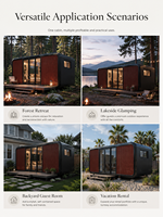 Cabine Apple préfabriquée, capsule spatiale, maison préfabriquée avec 3 puits de lumière, lit pliable dissimulé, bureau et espace de vie