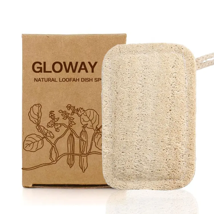 Gloway-Toalla de fregado de Luffa a base de plantas, esponja de calabaza desechable, almohadilla de esponja orgánica para fregado de cocina, respetuoso con el medio ambiente