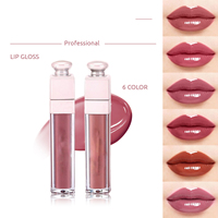 Gloss à lèvres liquide mat hydratant végétalien à marque privée, texture soyeuse légère, application facile, teinte naturelle, illuminateur, longue tenue