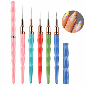 5pcs Macaron Nail Art <b>Brush</b> <b>Set</b> Resin Handle Nylon Liner Painting <b>Brushes</b> for Manicure - Product Image 1