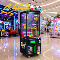 Máquina de Premios Operada con Monedas ACS Block Clash Brick Stacker, Juego LUCK con Pantalla LED, Canje de Juguetes de Peluche, Arcade, 1 Año de Garantía en Inglés