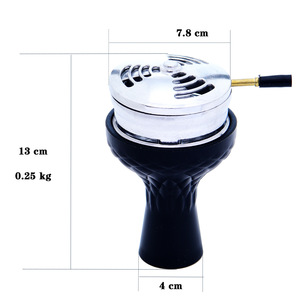Hookah Đầu Silicone Bọc Than Shisha Sáu Lỗ Và Bát Hookah Shisha Bằng Thép Không Gỉ Bát Đựng Than Hookah Đức - Product Image 5