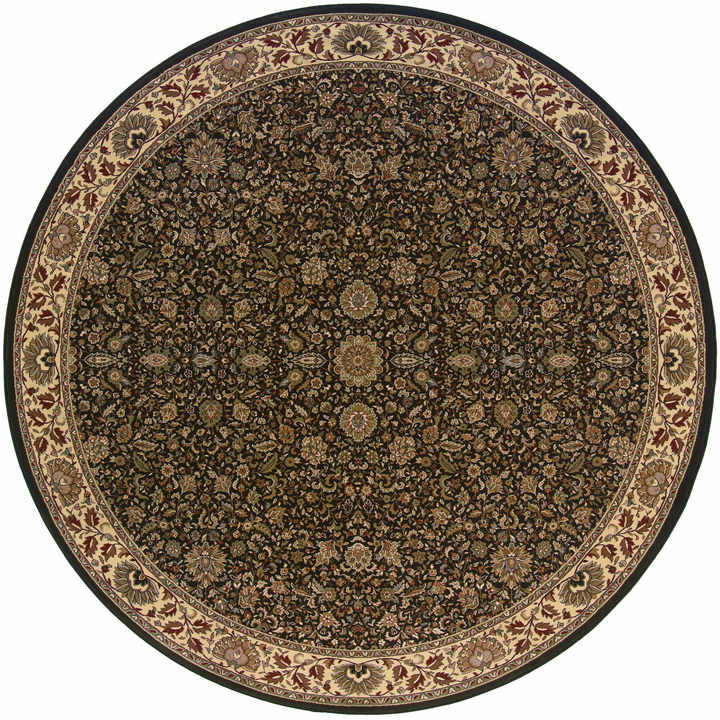 HMS 6' Brown Oriental Round Bath Mat Elegant Rug for Your Bathroom