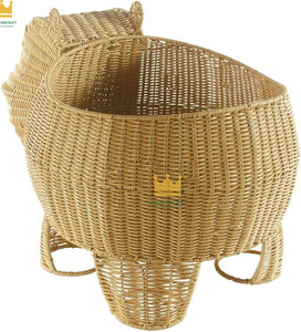 Rattan Hippo Shaped <b>Storage</b> <b>Basket</b> Eco-Friendly Handwoven Cute Animal Design Home Decoration <b>Storage</b> Box Kids Nursery <b>Toy</b> - Product Image 3