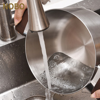 Ensemble de casseroles en acier inoxydable triple couche 304, 20/22/24/26/28 cm, revêtement antiadhésif en titane, durable, pour la cuisine