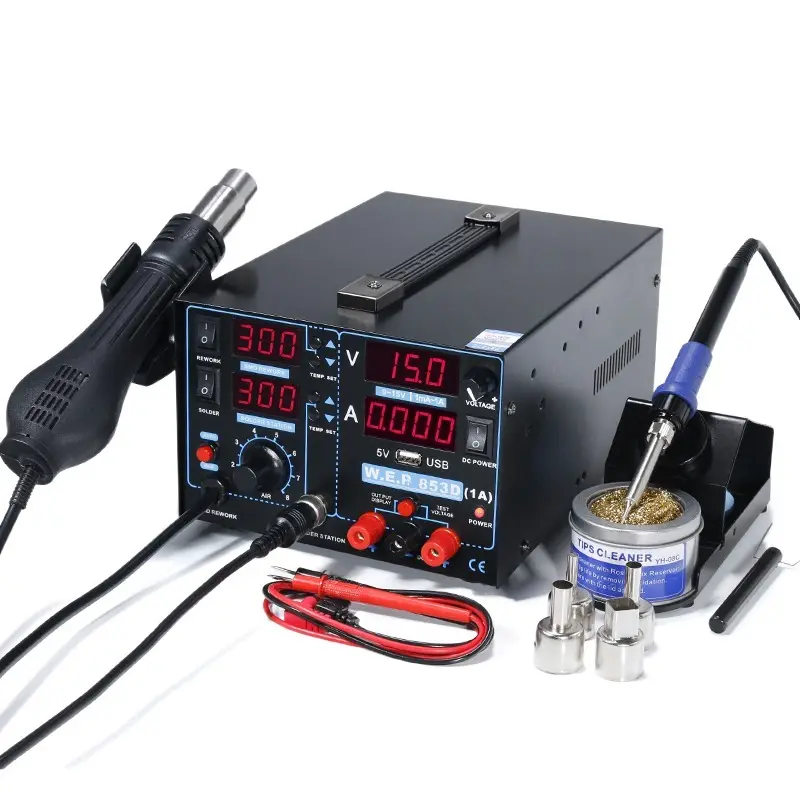 Yihua 853D 1A USB güçlü diğer kaynak masa ekipmanları Smd sıcak hava tabancası SMD sıcak hava lehim Rework lehimleme İstasyonu 3 in 1