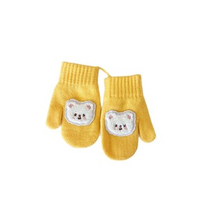 Gants d'hiver chauds en fibre acrylique pour enfants, motif dessin animé, anti-froid, mignons, en forme de petit ours, vente en gros d'usine/OEM - Product Image 6