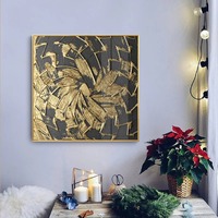 Peinture sur toile abstraite à feuille d'or de luxe, impression vintage nordique, art mural minimaliste pour le salon, décoration intérieure