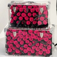 Premium Rose vraie fleur Table à thé bricolage anniversaire boîte-cadeau fleur éternelle décoration haut de gamme pour les filles préservées nouvel an
