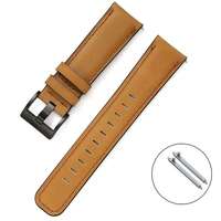 Bracelet de montre intelligente de luxe réglable en cuir véritable unisexe de qualité supérieure, imperméable, personnalisé, 18 mm, 20 mm, 22 mm, 24 mm