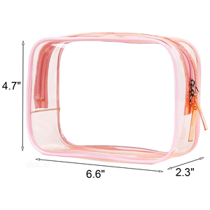 Custom Logo Transparent Clear Travel Makeup Bag Skincare Toiletry Bag Small PVC Cosmetic Pouch Double Zipper Make up Bags Women - Product Image 2