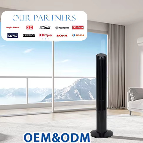 Electric Remote Control Bladeless Tower Fan Oscillating Quiet Cooling Fan for Interior Use