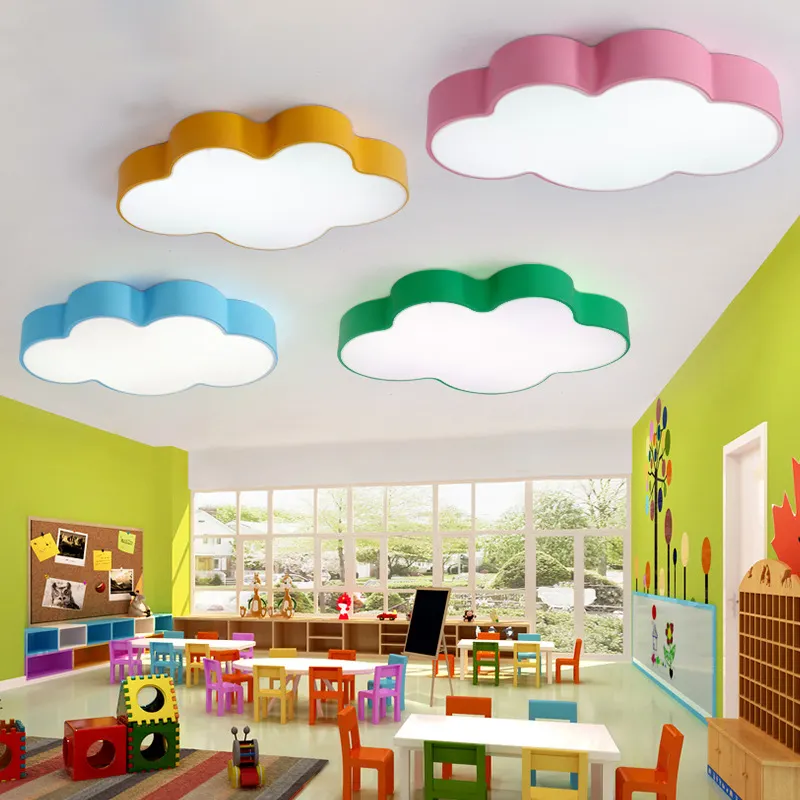 120cm kindergarten cloud pattern LED lampada a sospensione daycare lampada a sospensione colorata centro di educazione precoce lampadario a LED