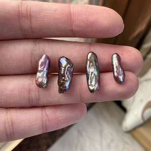 Perles d'eau douce naturelles baroques en vrac, petites, argentées, à fort éclat, 5-7 mm de largeur, plus de 2 cm de longueur - Product Image 4