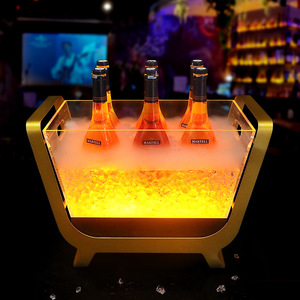 Ice-Sealed Champagne Boat 12/24 LED Illuminated Ice Bucket For Bars KTV Party Modern Design Plastic Material - Product Image 1