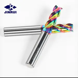 JR 1mm-8mm קרביד צבעוני ציפוי סוף מיל 3 חליל גבוהה מלוטש כרסום חותך עבור אלומיניום