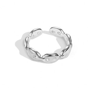 Dylam Simplicity Dainty Design 925 <b>Sterling</b> <b>Silver</b> Rhodium Plated Eternity Band Pig Nose Open <b>Adjustable</b> Women Jewelry <b>Rings</b> - Product Image 1