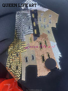 Veste en jean brodée pour femmes manteau brodé de paillettes de <span class=keywords><strong>football</strong></span> pour femmes et hommes <span class=keywords><strong>2024</strong></span> veste en velours côtelé décontractée d'hiver cordons - Product Image 4