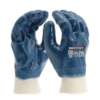Gants de travail MaxiPact en nitrile lisse entièrement enduit, imperméables, doublés de coton jersey, antidérapants pour la manutention industrielle, gants de sécurité